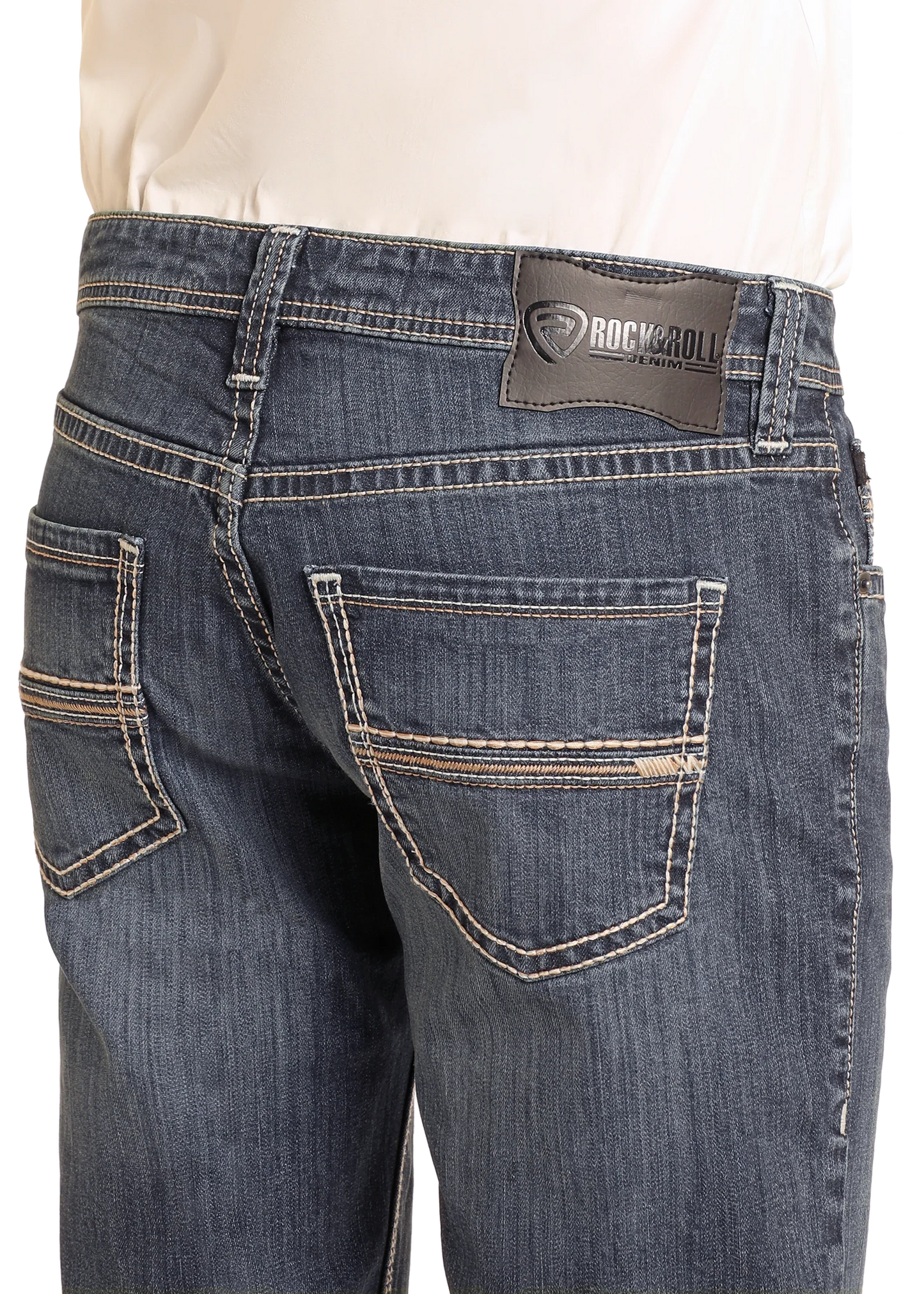 Rock & Roll Denim Regular Fit Two-Tone Stitch Straight Leg Jean