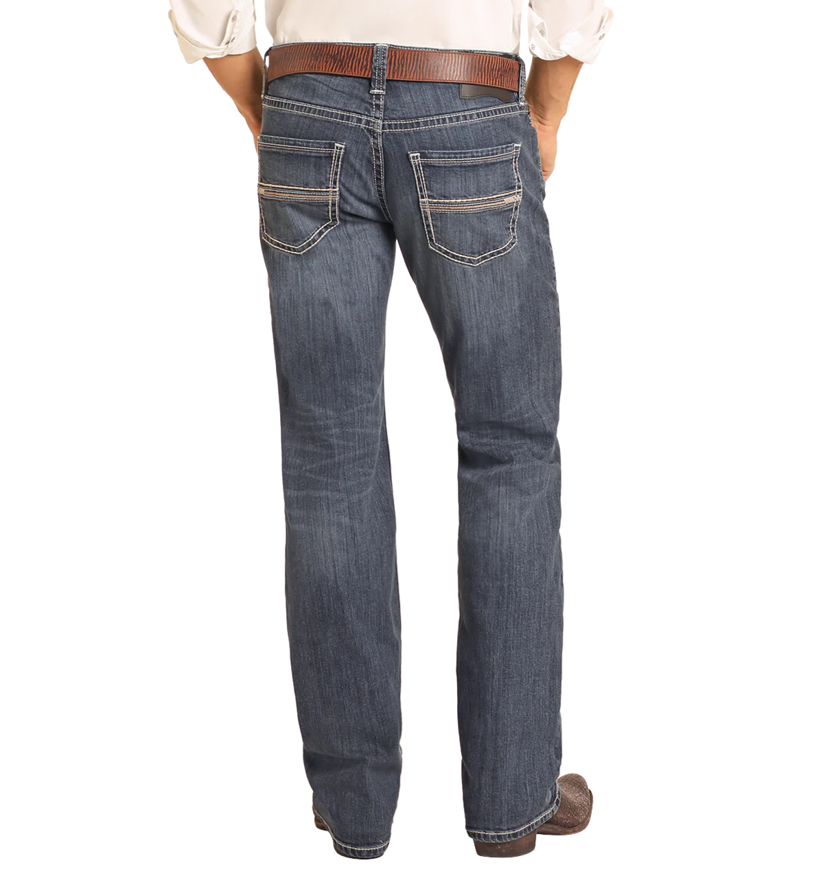 Rock & Roll Denim Regular Fit Two-Tone Stitch Straight Leg Jean