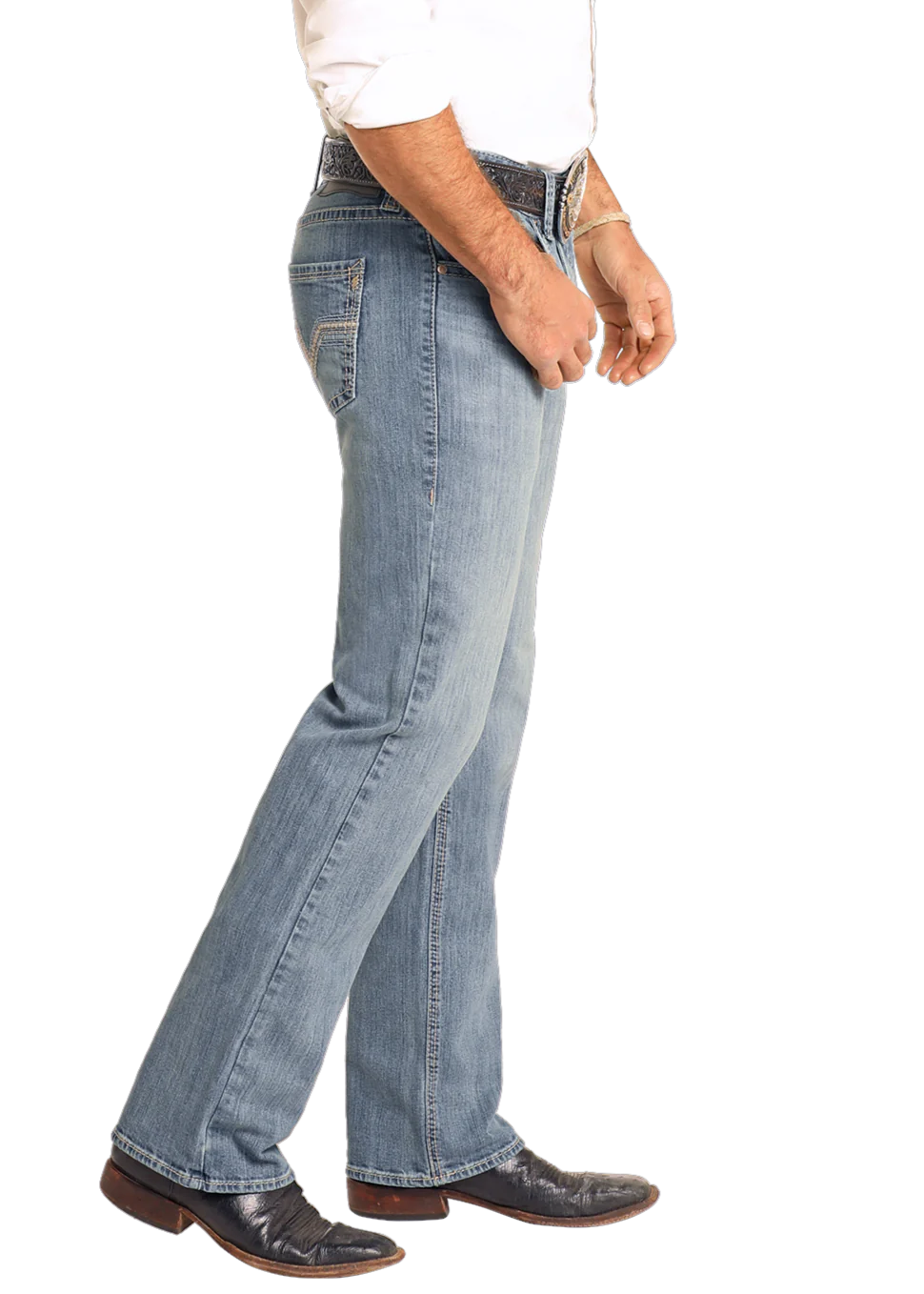 Rock & Roll Denim Regular Fit Ladder Stitch Straight Leg Jean