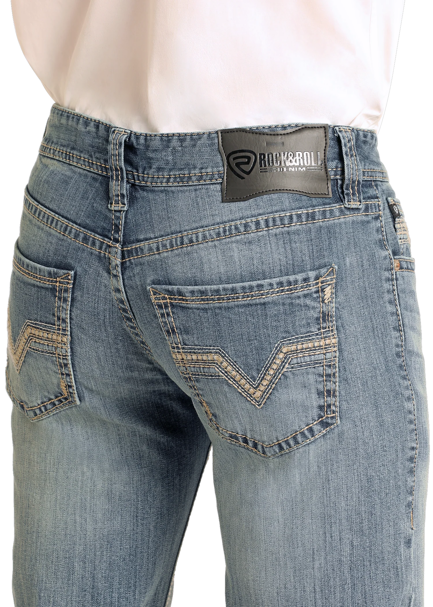 Rock & Roll Denim Regular Fit Ladder Stitch Straight Leg Jean