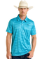 Rock & Roll Denim Turquoise Striated Polo