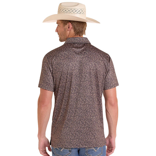 Rock & Roll Dark Brown Camo Polo