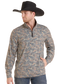 Rock & Roll Denim Long Horn Camel Camo Quarter Zip Pullover