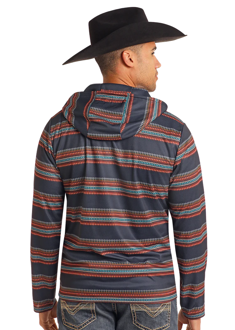 Rock & Roll Denim Striped Performance Hoodie