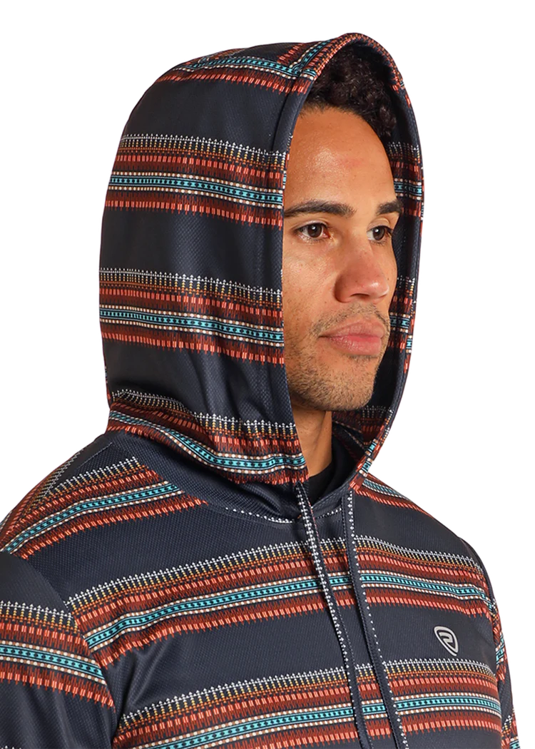 Rock & Roll Denim Striped Performance Hoodie