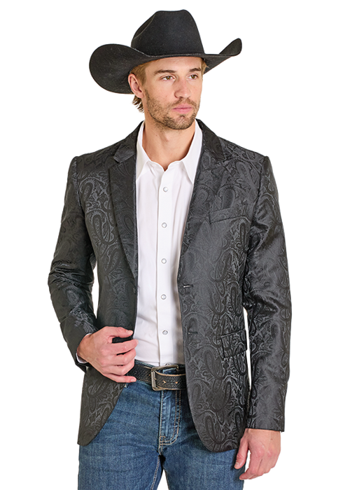 Rock & Roll Black Jacquard Paisley Sport Coat