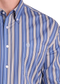 Blue Stripe Print Long Sleeve Button Shirt