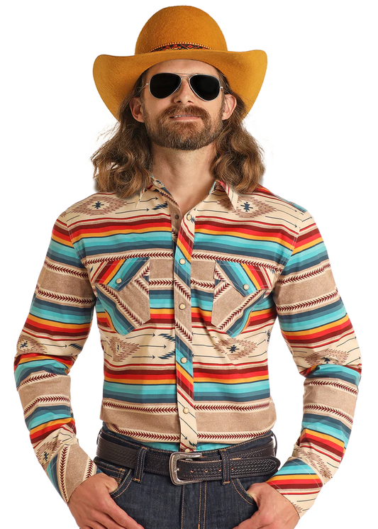 Rock & Roll Denim Dale Brisby Slim Fit Southwestern Serape Shirt