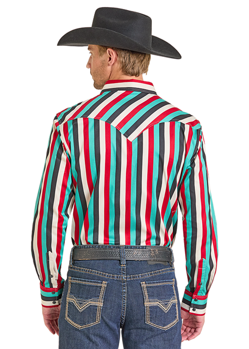 Rock & Roll Men's Dale Brisby Striped Button-Down Shirt