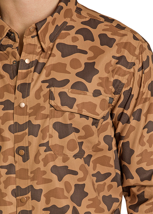 Rock & Roll TEK Western Camel Camo Long Sleeve Shirt