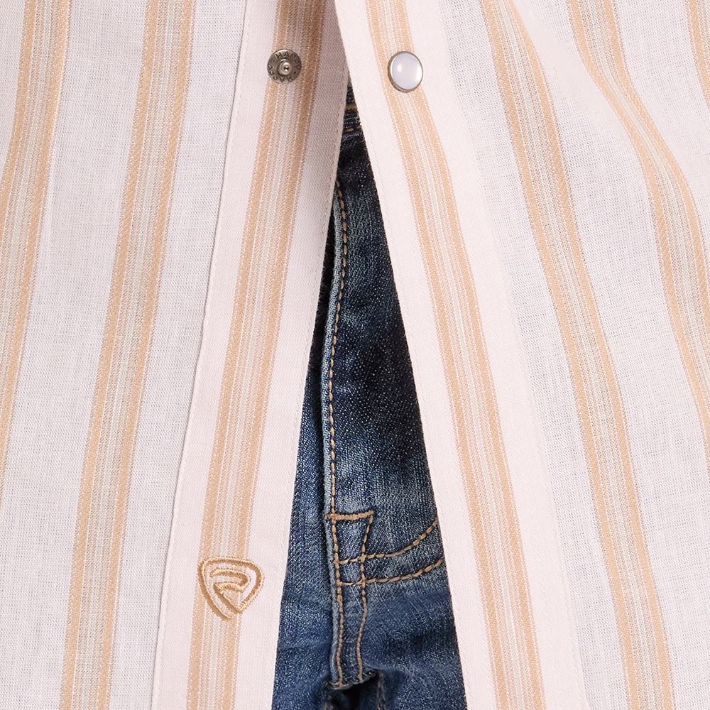 Rock & Roll Men's Tan Stripe Long Sleeve Shirt
