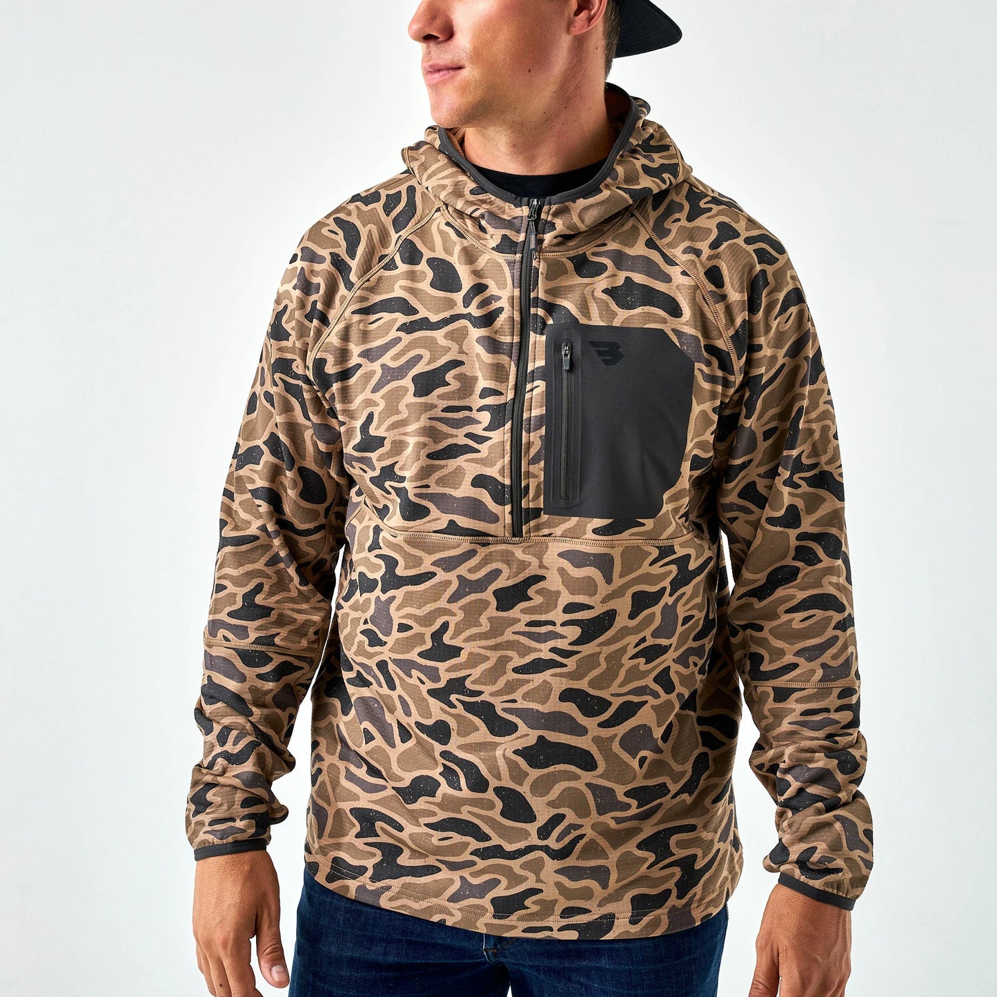 Burlebo Blaze Tech Quarter Zip in Gauge Camo
