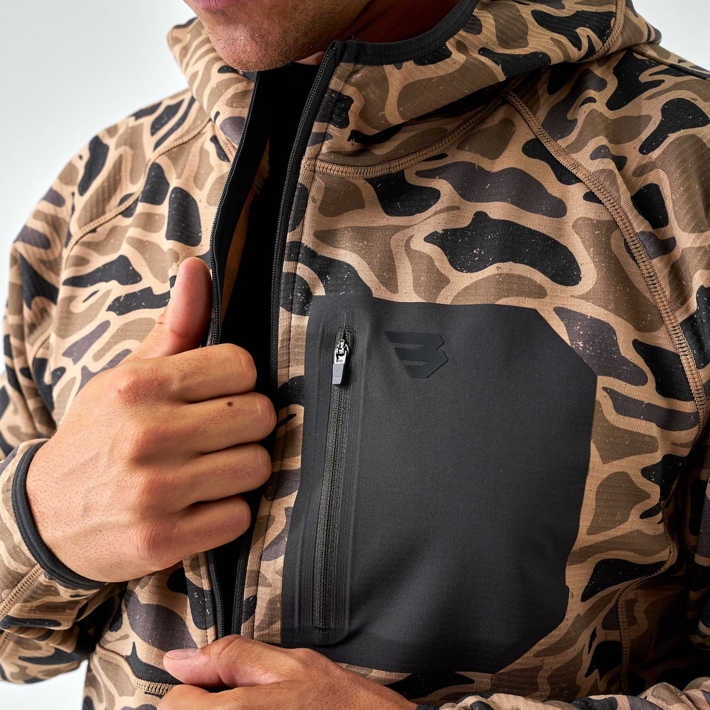 Burlebo Blaze Tech Quarter Zip in Gauge Camo