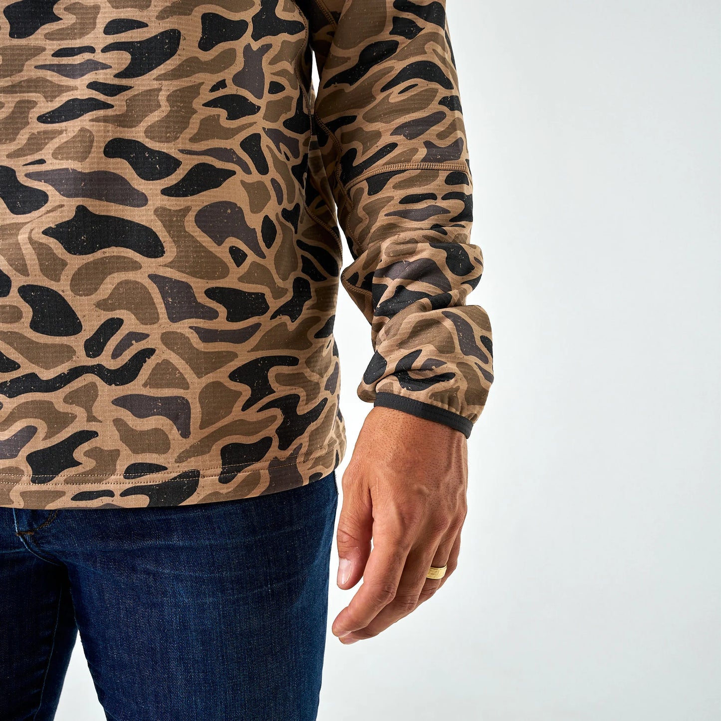 Burlebo Blaze Tech Quarter Zip in Gauge Camo