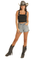 Rock & Roll Denim Black Square Neck Crop Top