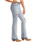 Rock & Roll High Rise Light Wash Distressed Bootcut Jeans
