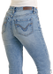 Rock & Roll Medium Wash Distressed Bootcut High Rise Jeans