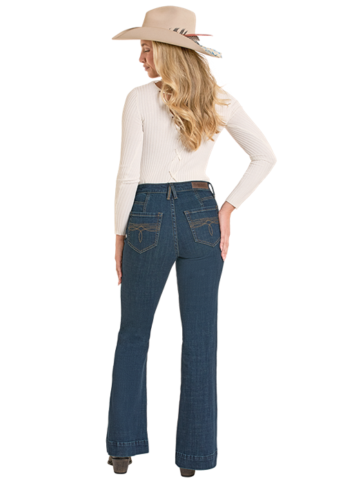 Rock & Roll Women's Boot Stitch High Rise Trouser
