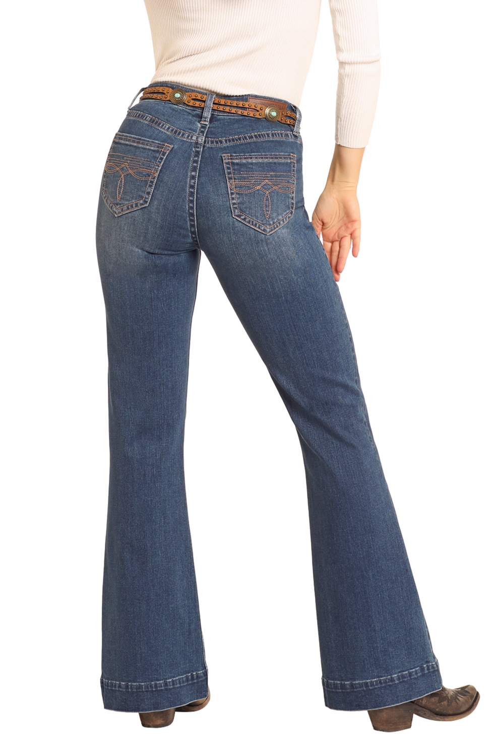 Rock & Roll Denim Women's Boot Stitch Pocket Trouser Jean