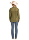 Rock & Roll Velvet Button-Down Blouse in Olive