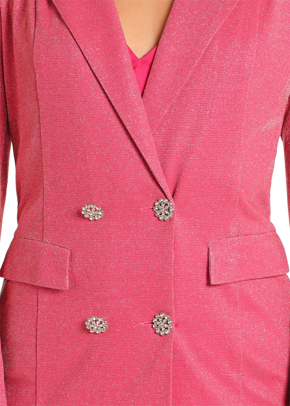 Rock & Roll Denim Pink Iridescent Blazer Dress