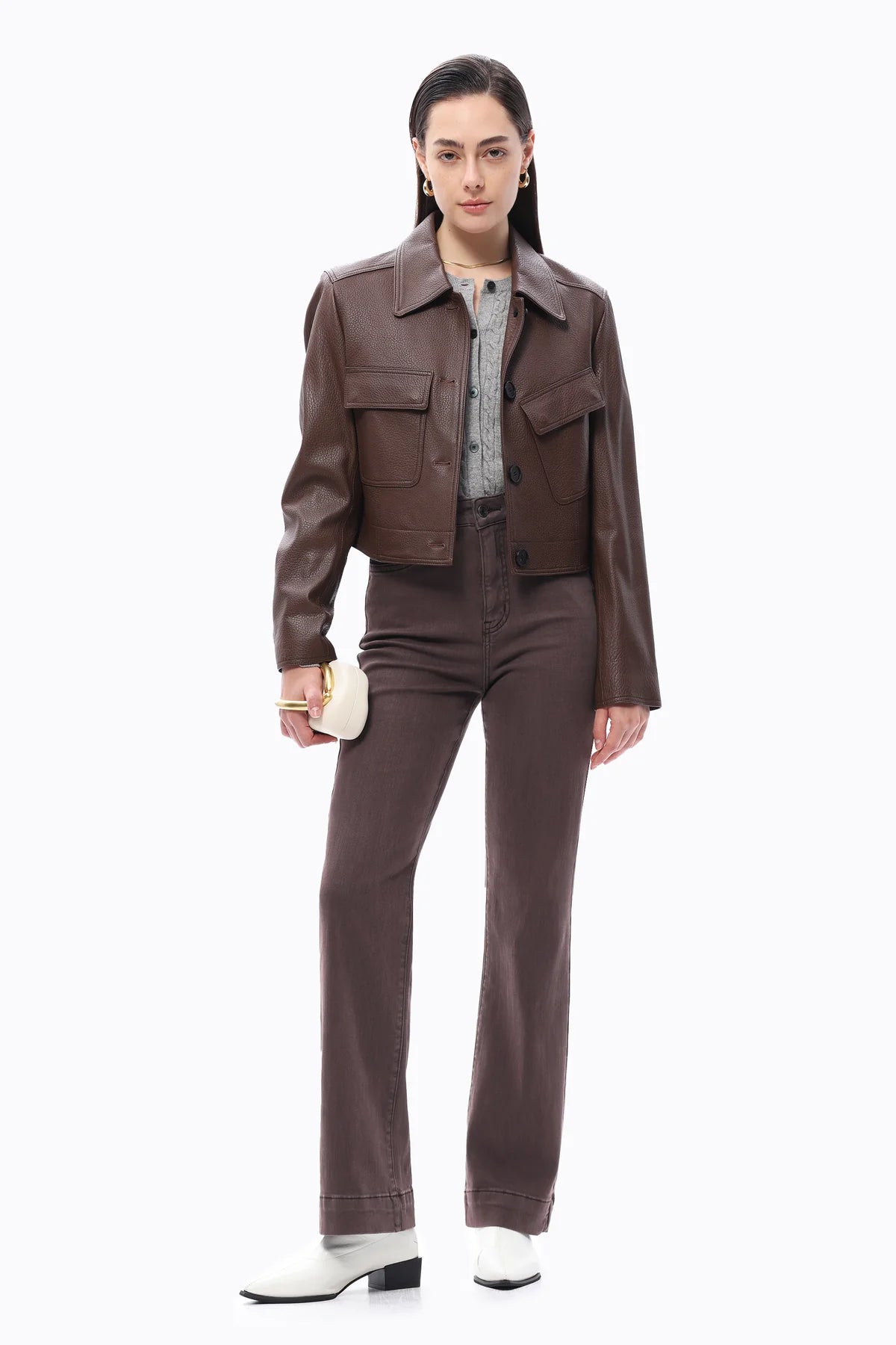 Bayeas Super High Rise Bootcut Pants in Chocolate