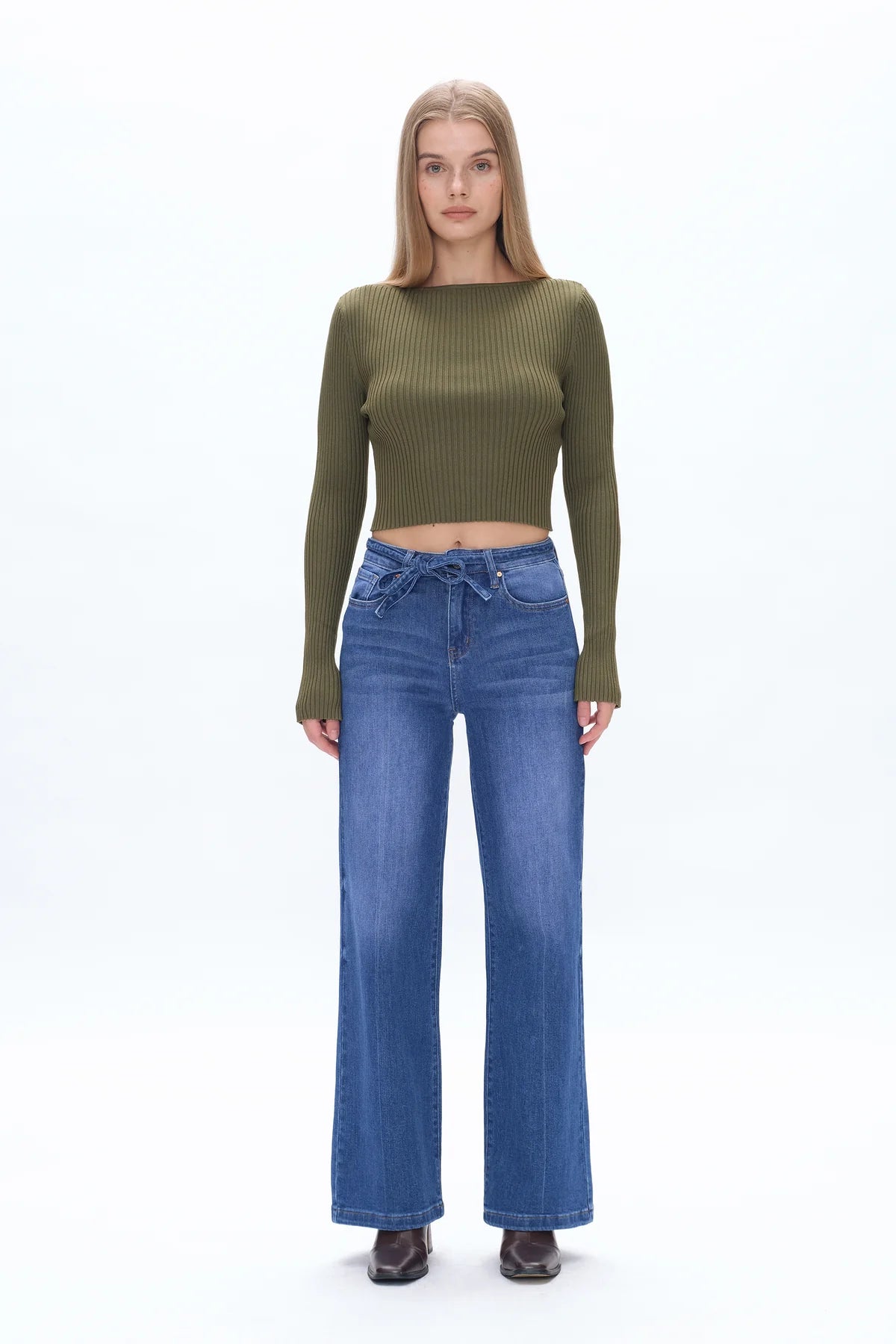 Bayeas Cloe High Rise Wide Leg Jeans in Starlight