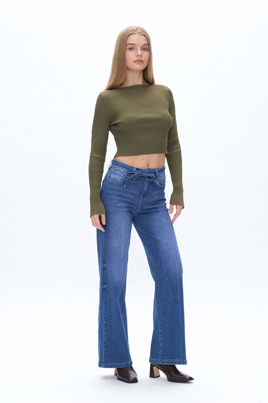 Bayeas Cloe High Rise Wide Leg Jeans in Starlight