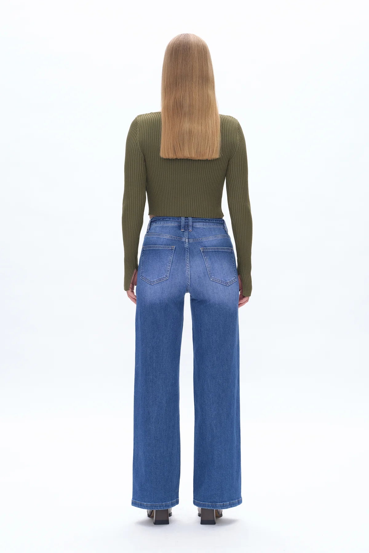 Bayeas Cloe High Rise Wide Leg Jeans in Starlight