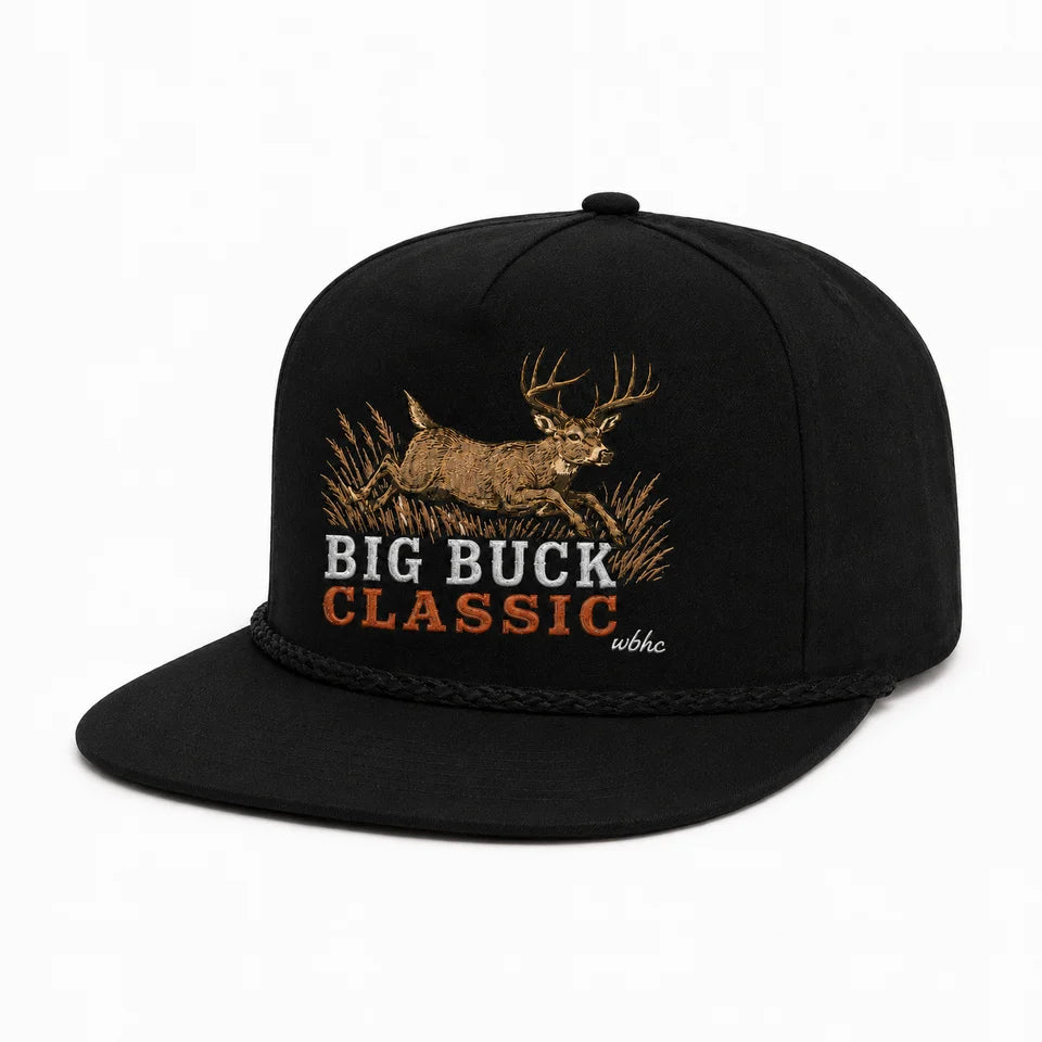 Whiskey Bent Hat Co. Big Buck Classic Black Trucker Cap