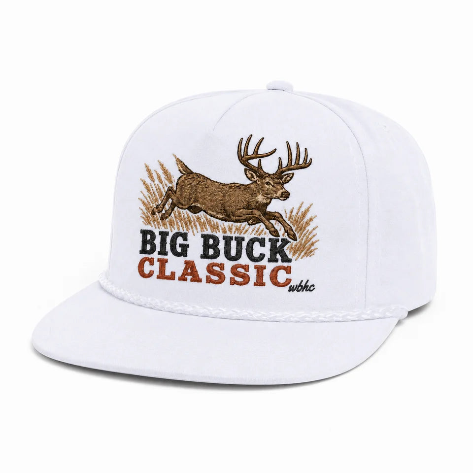 Whiskey Bent Hat Co. Big Buck Classic White Trucker Cap