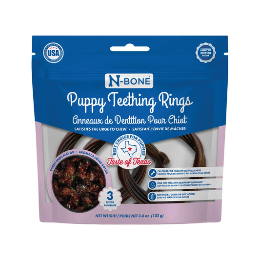 N-Bone Puppy Teething Rings Taste of Texas-Burnt Ends Flavor