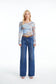 BAYEAS High Rise Wide Leg Denim Jeans in Deep Sea