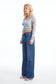 BAYEAS High Rise Wide Leg Denim Jeans in Deep Sea