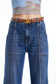 BAYEAS High Rise Wide Leg Denim Jeans in Deep Sea