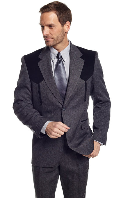 Circle S Heather "Boise" Sport Coat in Charcoal Charcoal 38 Short