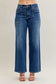 Judy Blue Mid Rise 90's Straight Front Patch Jeans