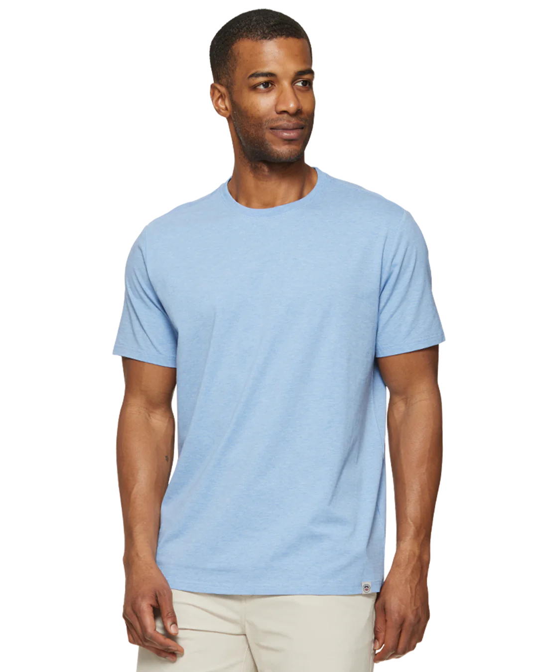 Flag & Anthem Essential Stretch Comfort Crewneck Tee in Light Blue Heather