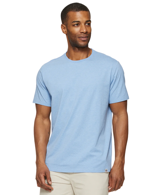 Flag & Anthem Essential Stretch Comfort Crewneck Tee in Light Blue Heather