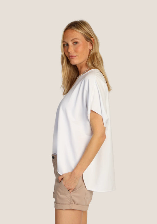 Dylan Caplet Top in White