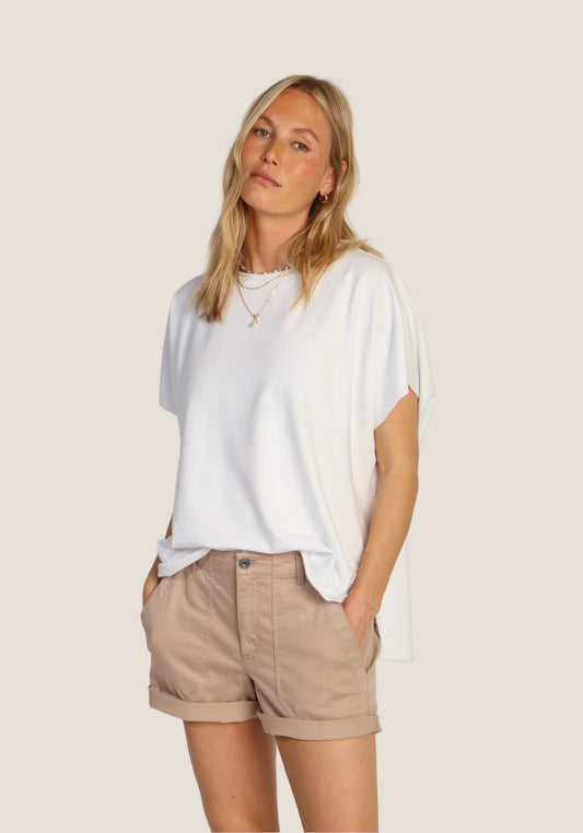 Dylan Caplet Top in White