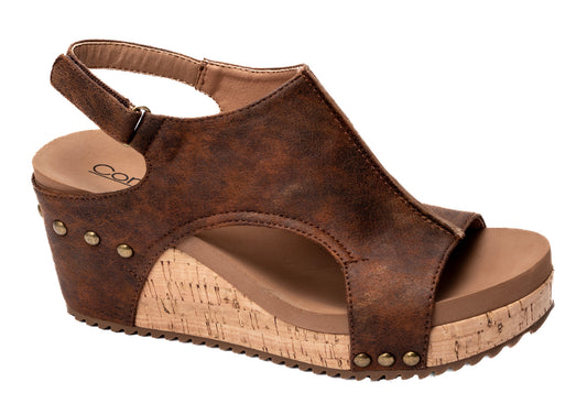 Corkys Carley Washed Cognac Wedge