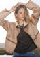 Dylan Casey Stitched Reversible Jacket in Teddy Brown