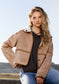 Dylan Casey Stitched Reversible Jacket in Teddy Brown