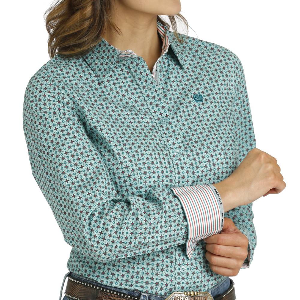 Cinch Geo Print Button-Down Shirt