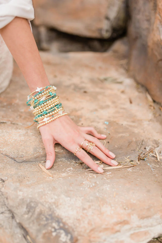 Coastal Grit Island Girl Aqua Waters Prayer Bracelet