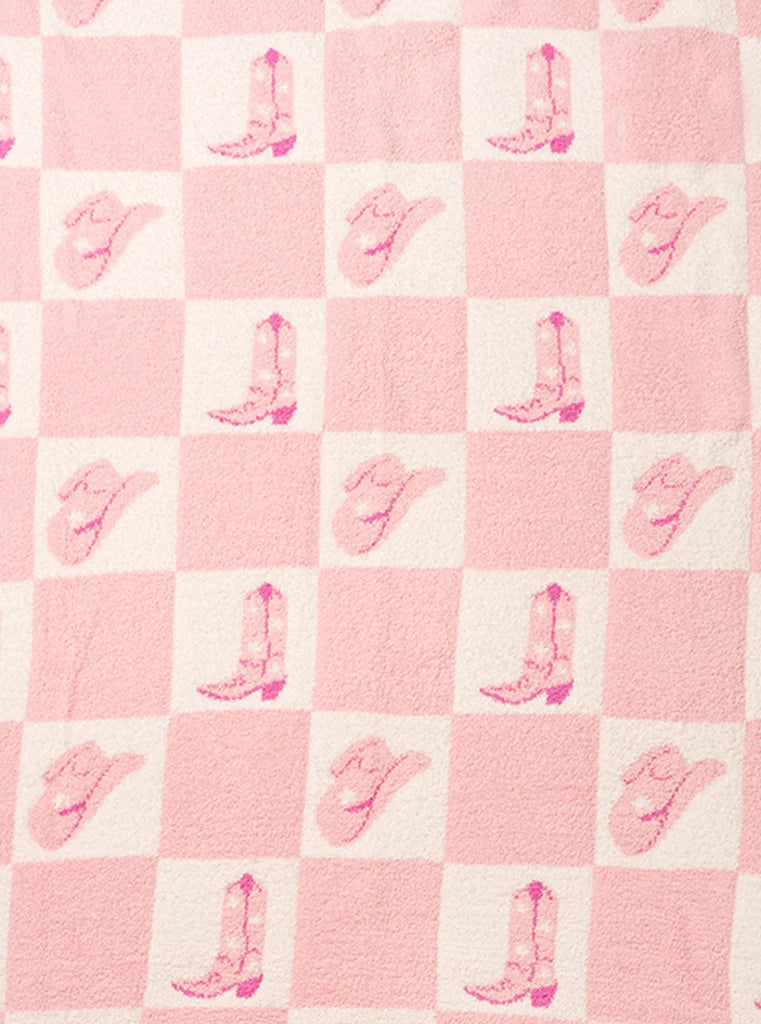 Pink Rodeo Checkered Blanket