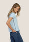 Dylan Crew with Contrast Stitch in Denim/ Navy