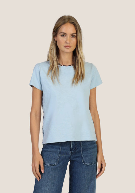 Dylan Crew with Contrast Stitch in Denim/ Navy