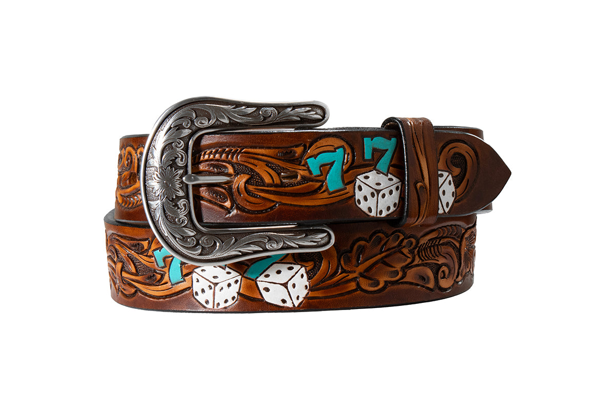 Angel Ranch 1 1/2" Aces, Dice & 777 Belt